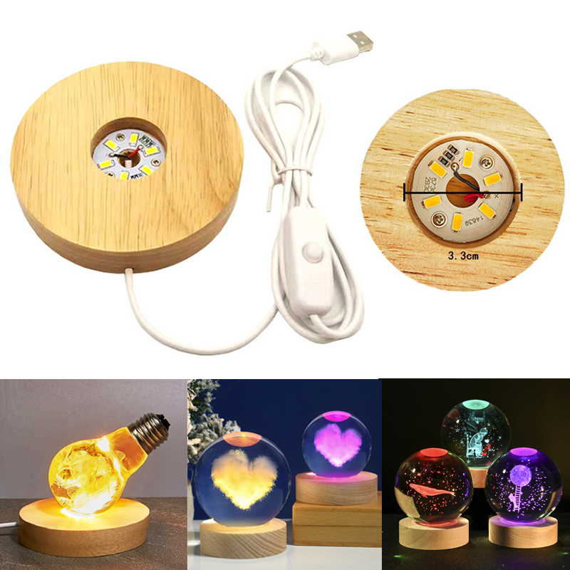 Resin Art Stand - Resin Art Display Round Wood Colorful