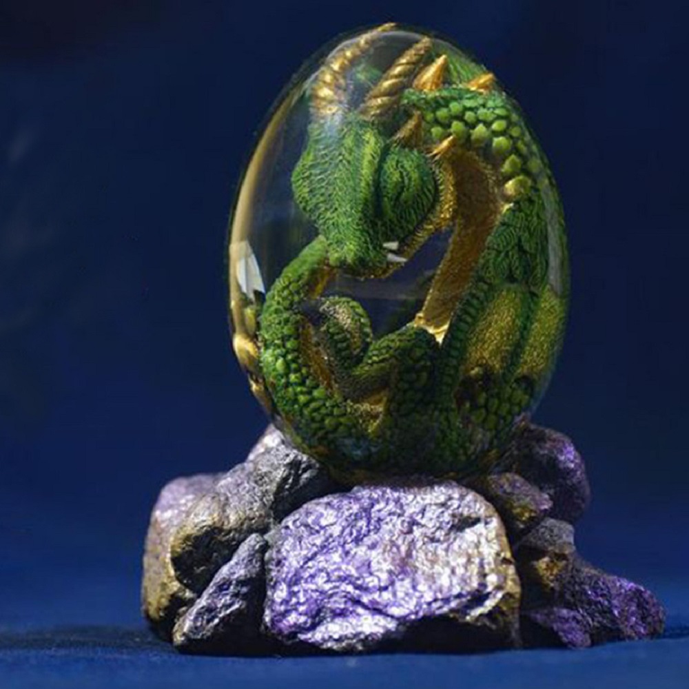 Resin Art Stand - Lava Dragon Egg Statue With Stand