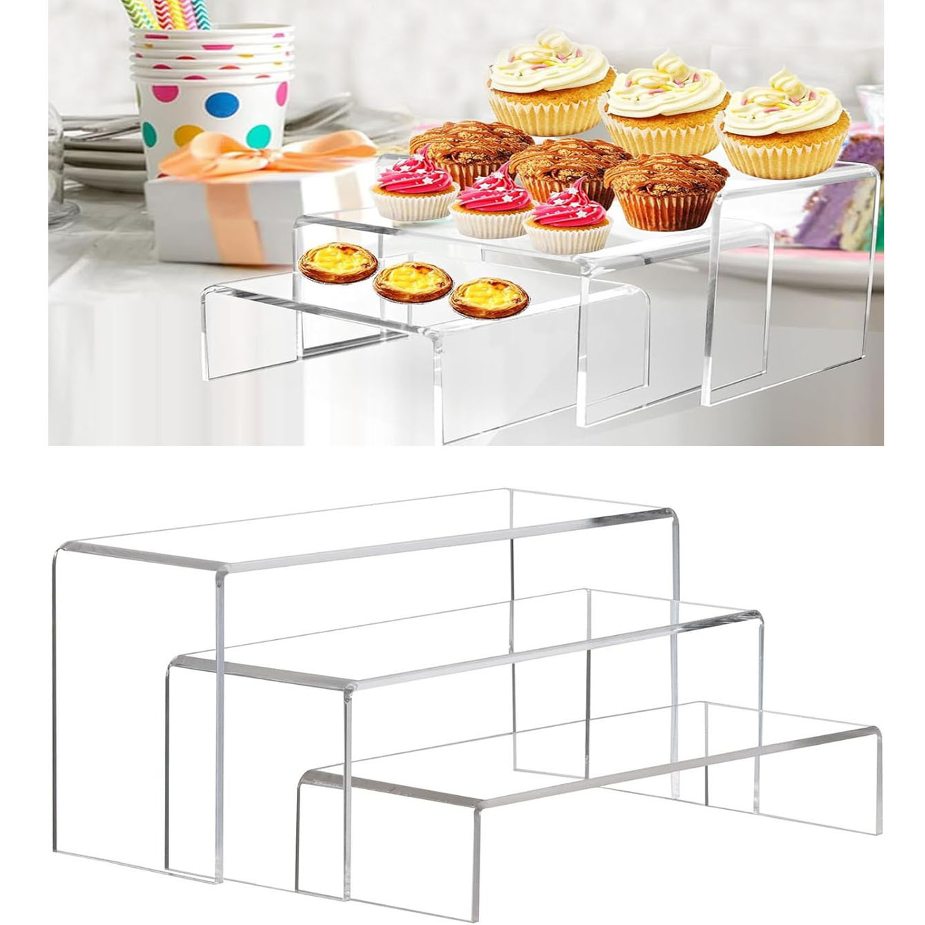 Resin Art Stand - 3 pieces of acrylic display shelves,