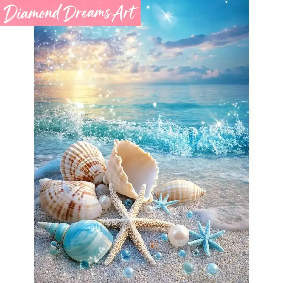 Resin Art Beach - Frameless, Beach Shell Diamond Painting Kits