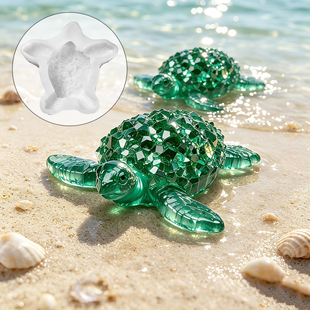 Resin Art Beach - Diamond Cut Healing Sea Turtle Silicone