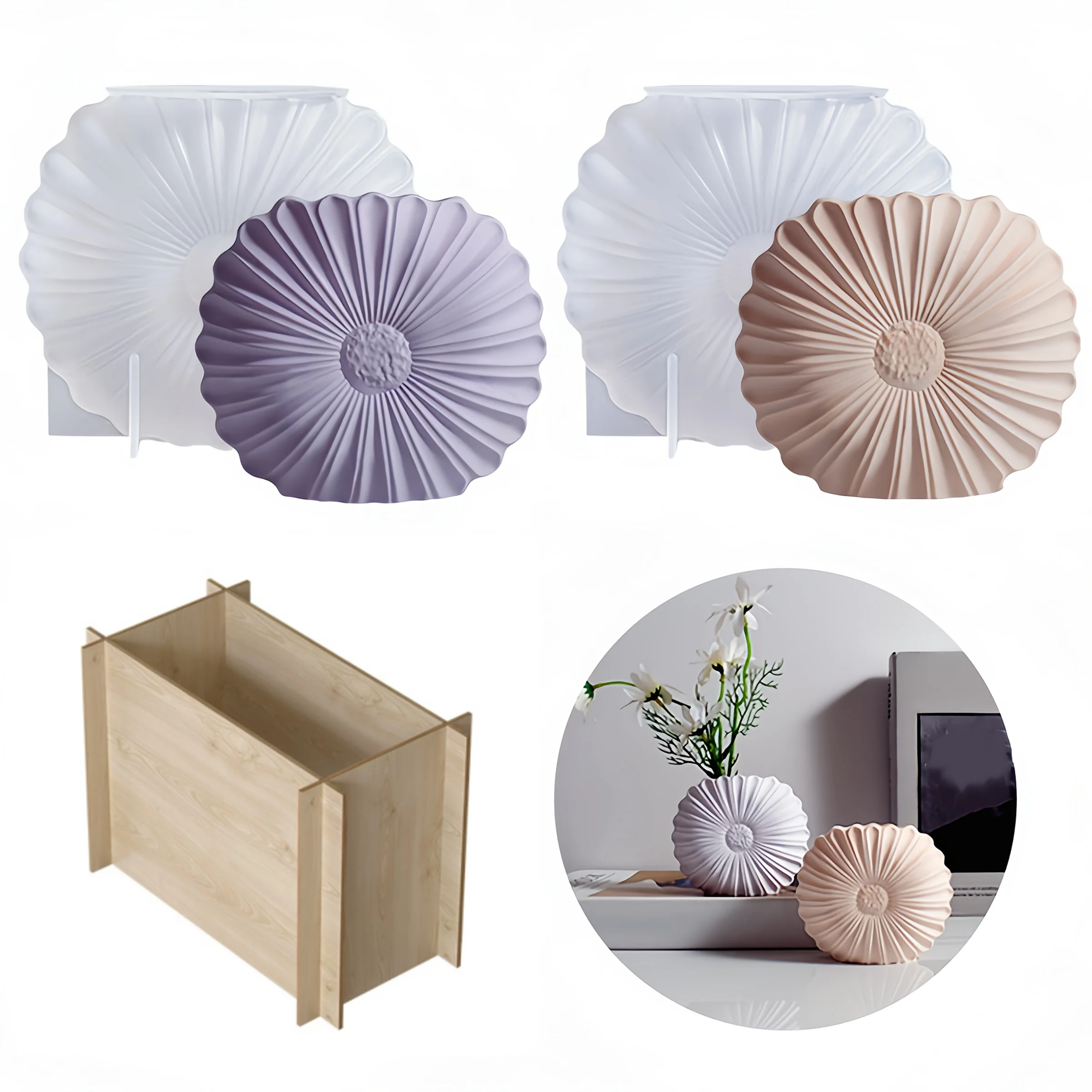 Resin Art Stand - Irregular Half-Circle Silicone Mold with Stand