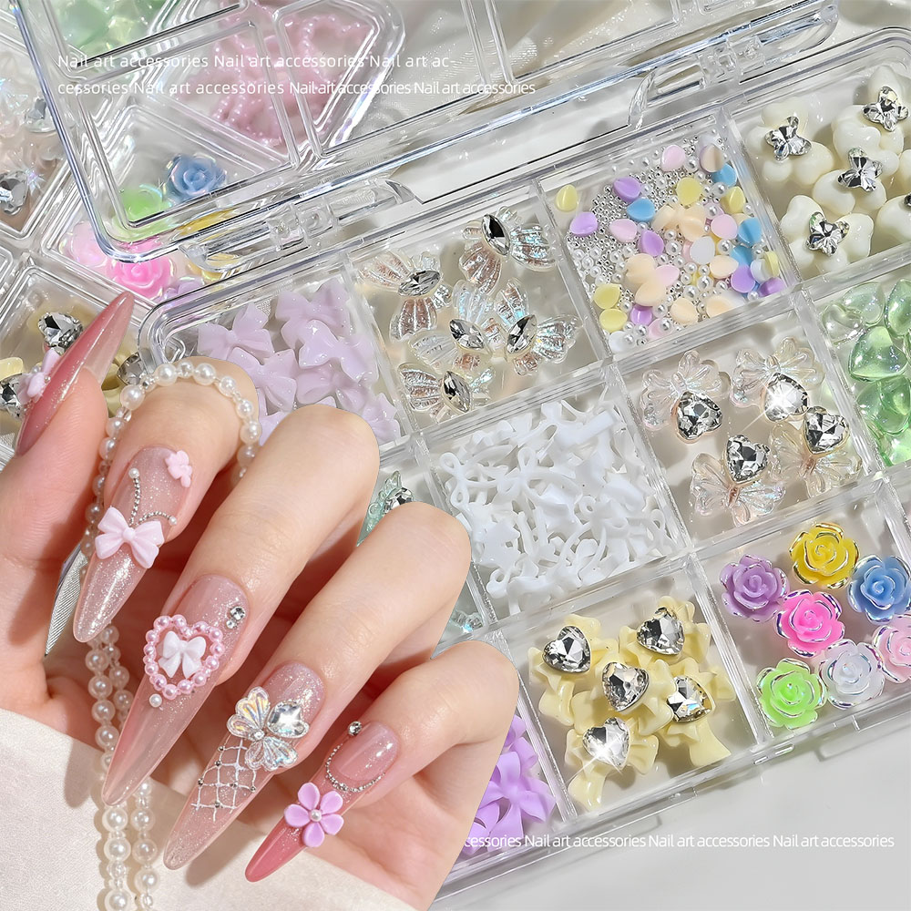 12grids Mixed Resin Bow Rose N - огляд і ціна Resin Art Rose Petals