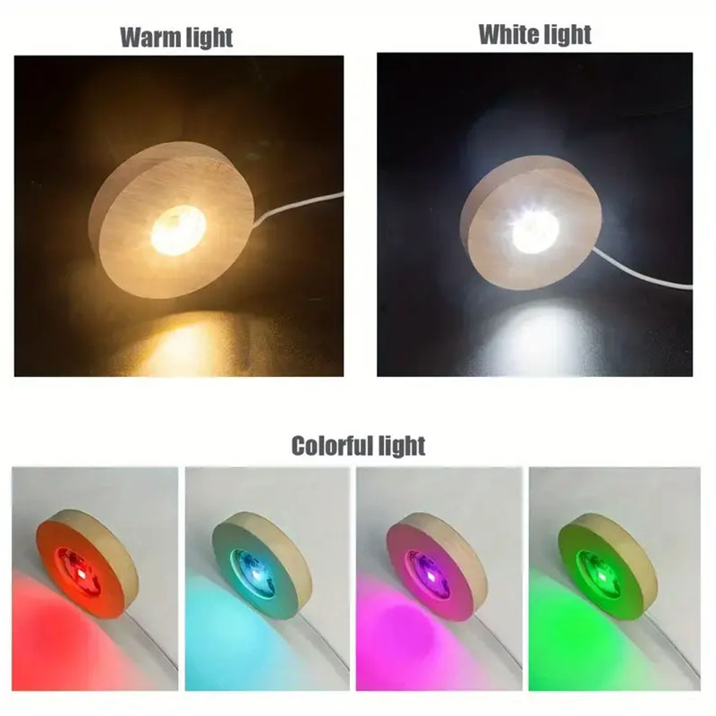 Wood Round LED Night Light Bas - огляд і ціна Resin Art Stand