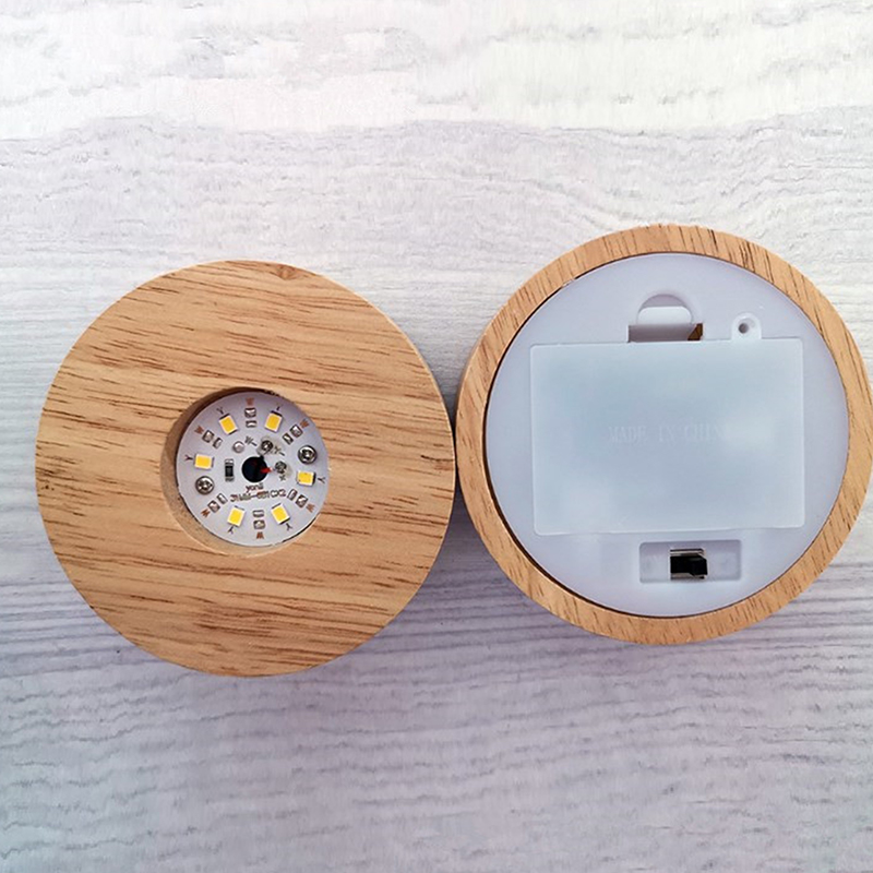 8cm Round Wooden LED Light Dis - огляд і ціна Resin Art Stand