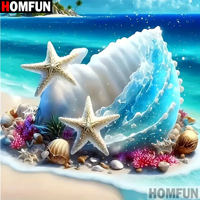 HOMFUN Diy 5d Diamond Painting - огляд і ціна Resin Art Beach