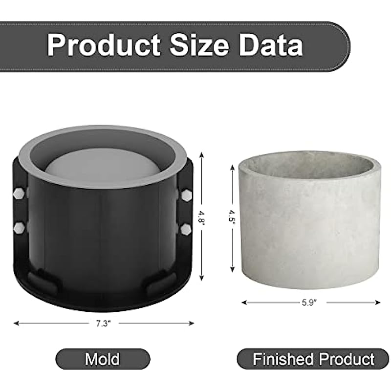 Large Round Flower Pot Cement  - огляд і ціна Resin Art Design