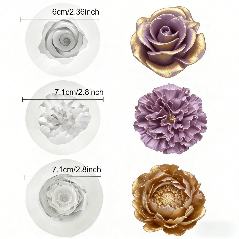 3-Piece Silicone Molds for Ros - огляд і ціна Resin Art Rose Petals
