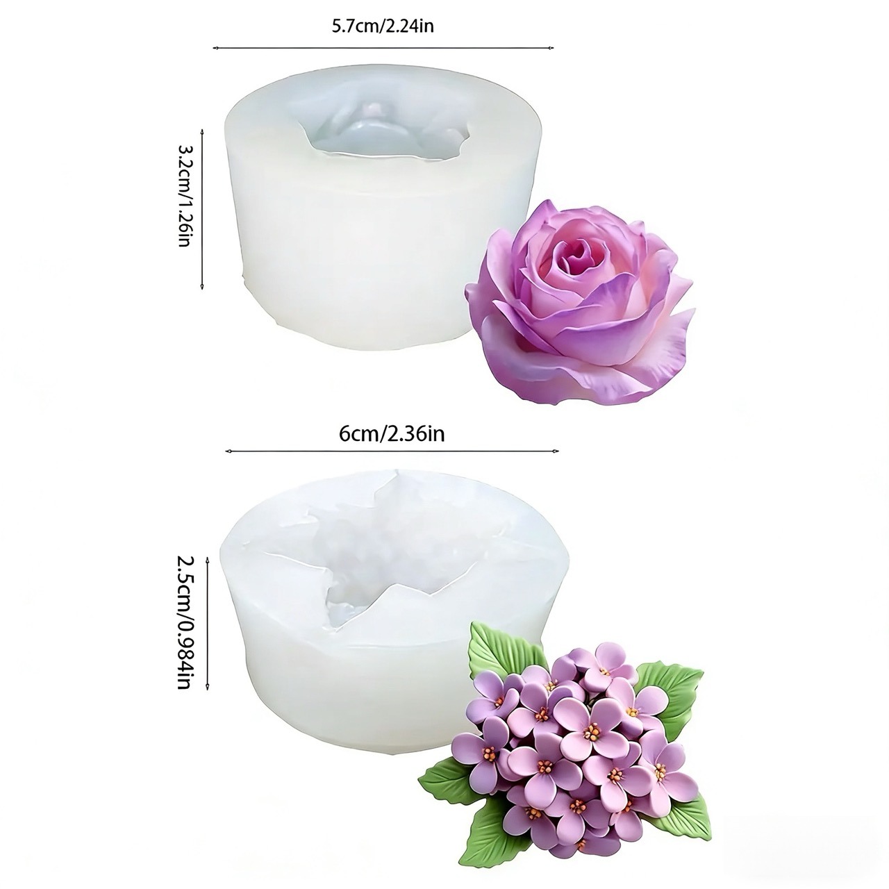 2-Piece 3D Rose and Lilac Sili - огляд і ціна Resin Art Design