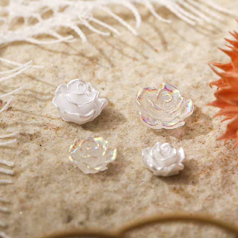 50PCS 6/8/10MM White Rose Flow - огляд і ціна Resin Art Rose Petals