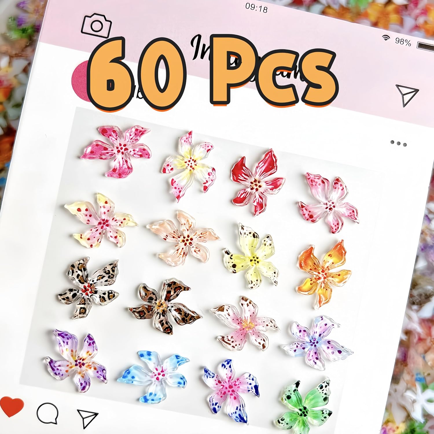 20/40/60/80pcs Ice Crystal Flo - огляд і ціна Resin Art Rose Petals