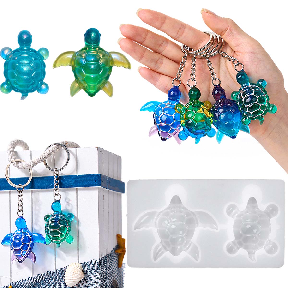 3D Sea Turtle Keychain Silicon - огляд і ціна Resin Art Beach