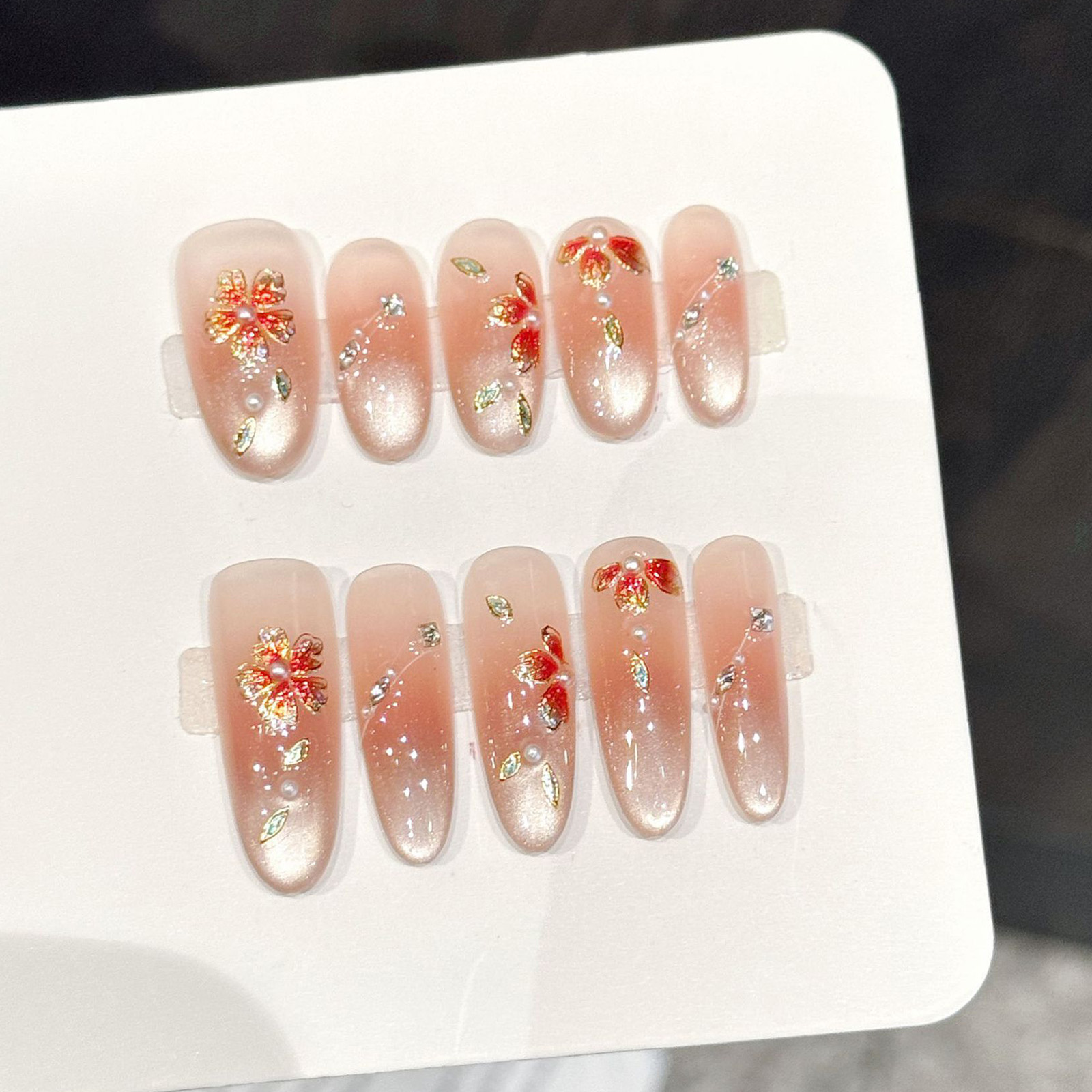10pcs Handmade Fake Nails Pres - огляд і ціна Resin Art Design