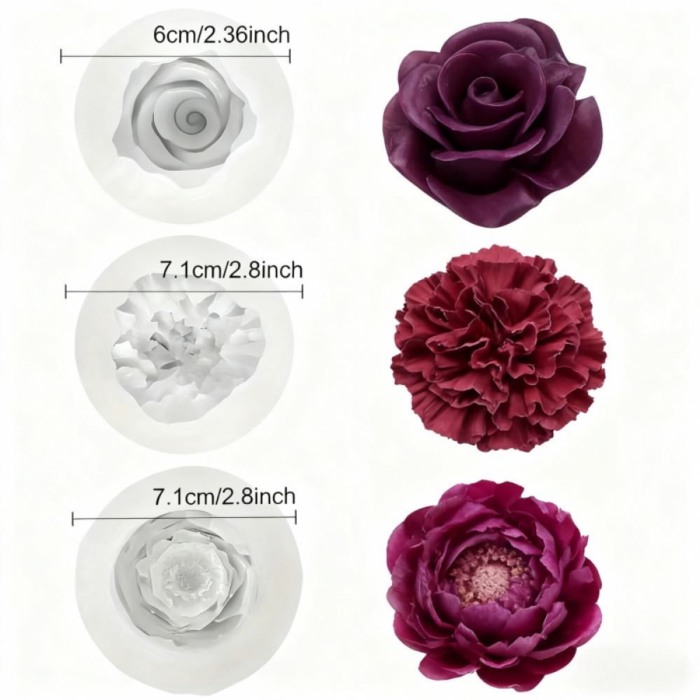 3-Piece Silicone Molds for Ros - огляд і ціна Resin Art Rose Petals